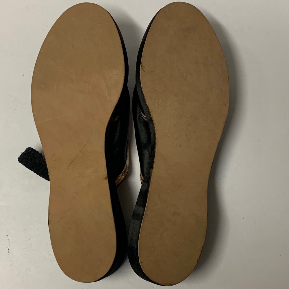 Idlelizers Vintage Black/Gold Sling Back Sandals Women's Size 5 - Picture 6 of 9